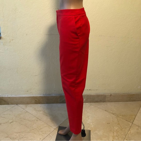 Ellen Tracy Ankle Cropped Satin Feel Red Pants Women’s Size 10 Work/Casual Wear - Picture 4 of 14